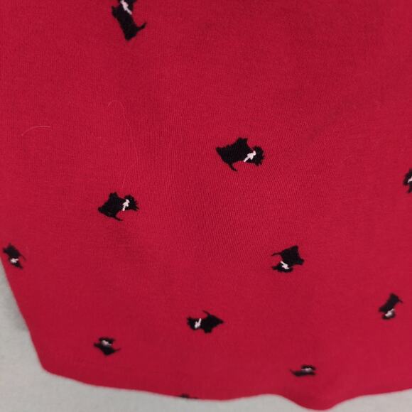 St John's Bay Women's XL Scottish Terrier Red Cotton Turtleneck Top Scottie Dog - Picture 3 of 6
